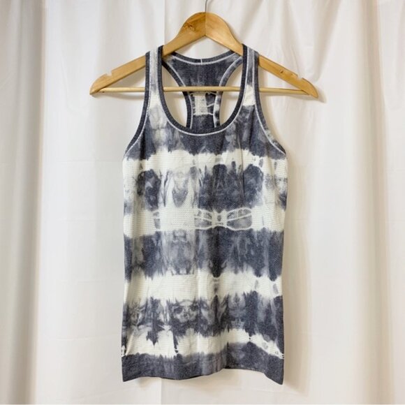 Lululemon Swiftly Tech Tank Tie Dye Heathered Black Size 6 - Picture 1 of 5